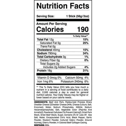 1st Phorm - Protein Meat Sticks SHARP CHEDDAR FLAVORED 1stick