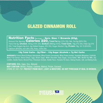 ALPHA PRIME BITES - PROTEIN BROWNIE GLAZED CINNAMON ROLL