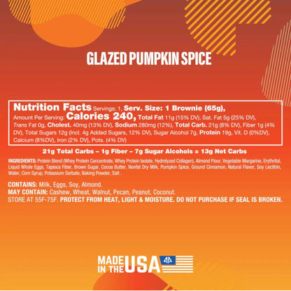 ALPHA PRIME BITES - PROTEIN BROWNIE GLAZED PUMPKIN SPICE