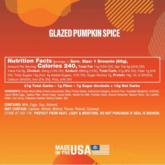 ALPHA PRIME BITES - PROTEIN BROWNIE GLAZED PUMPKIN SPICE