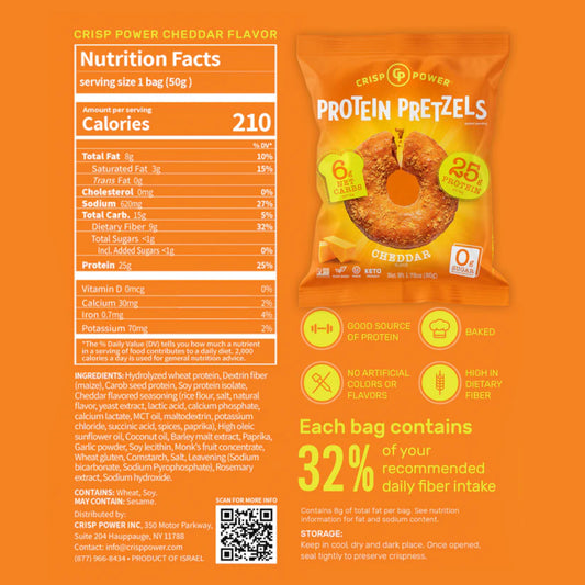 Crisp Power - Protein Pretzels CHEDDAR 50g