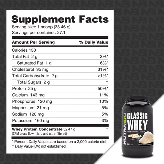 Nutrabio - Classic Whey CREAMY VANILLA 2lbs