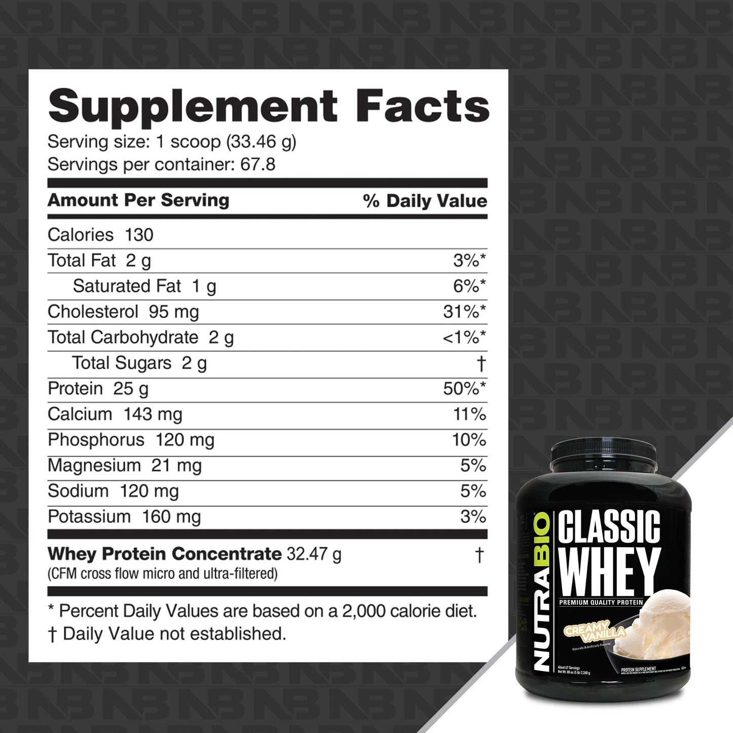 Nutrabio – Classic Whey CREAMY VANILLA 5lbs