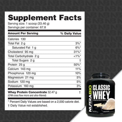 Nutrabio – Classic Whey CREAMY VANILLA 5lbs