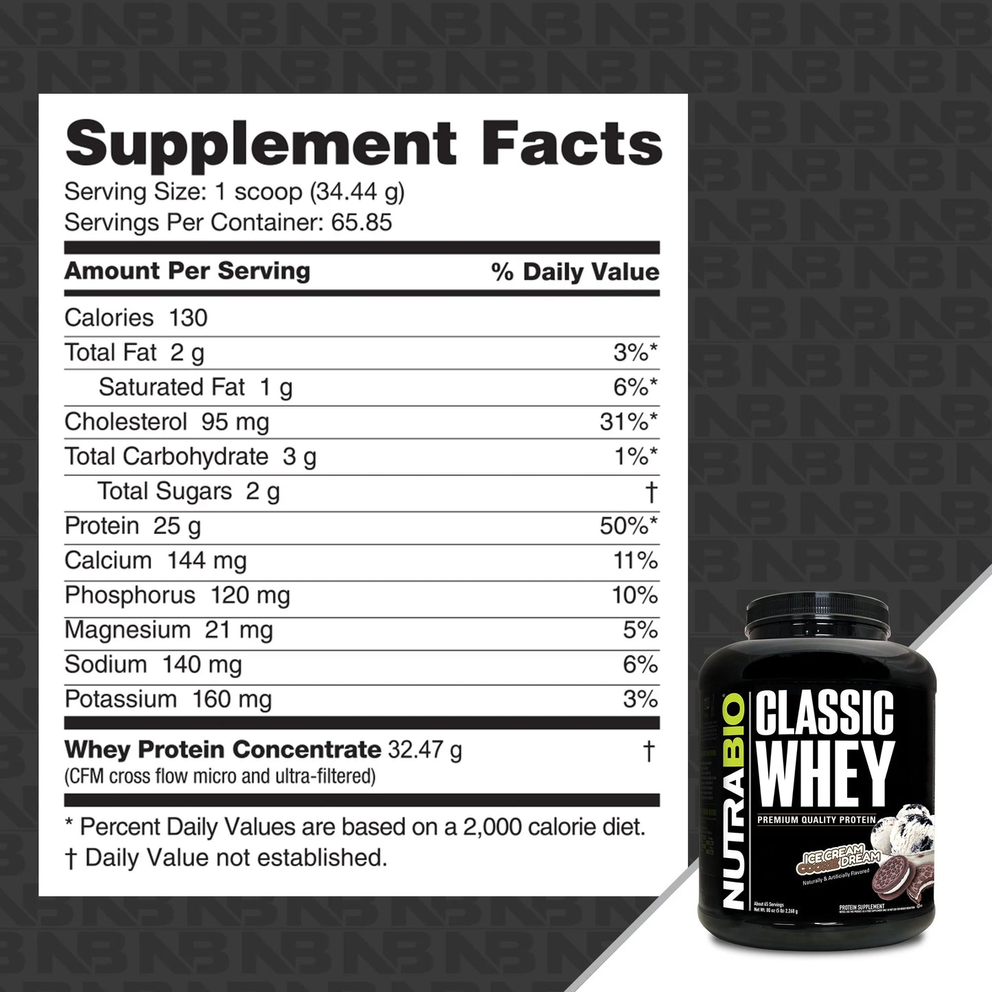 Nutrabio – Classic Whey ICE CREAM COOKIE DREAM 5lbs