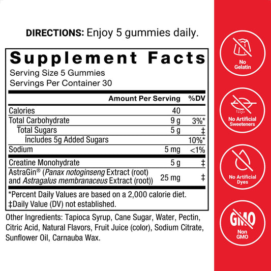 Force Factor - Creatine Monohydrate Mixed Berry 150 gummies