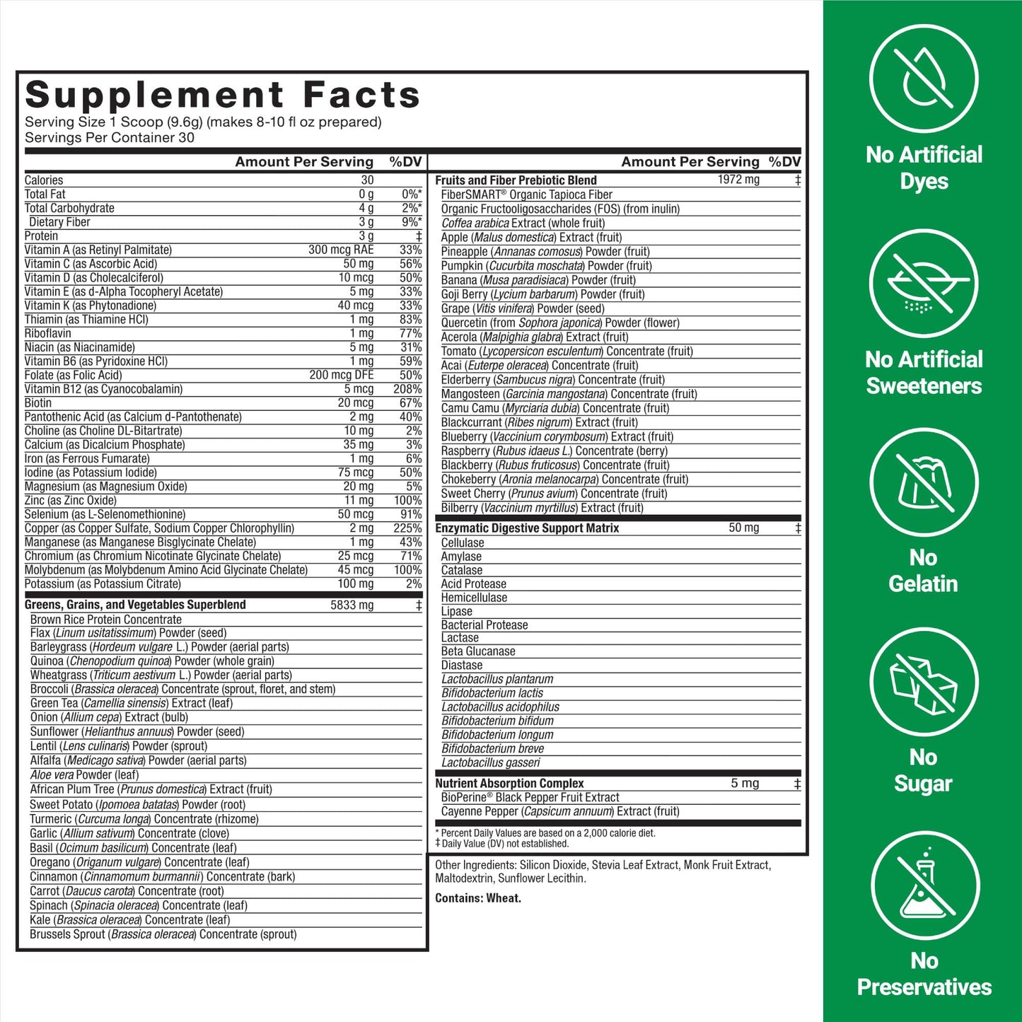 Force Factor - Smarter Greens Superfoods Powder 420g
