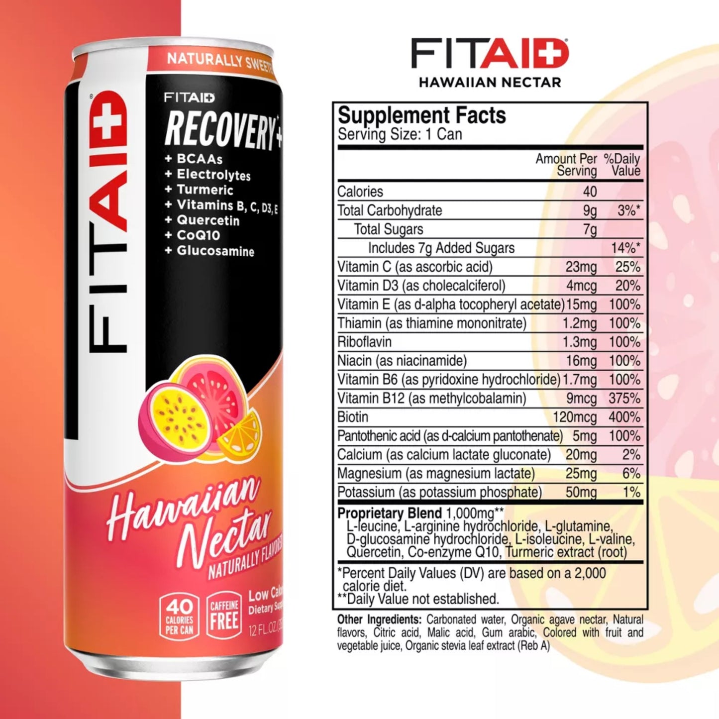 FITAID - Low Calorie Recovery + HAWAIIAN NECTAR 355ML