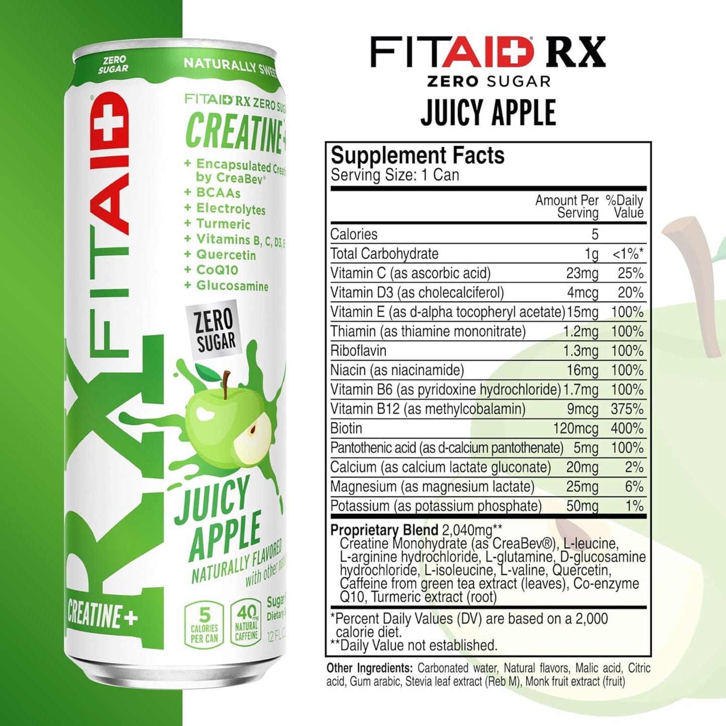 FITAID - RXZ Creatine + JUICY APPLE 355ML