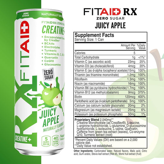 FITAID - RXZ Creatine + JUICY APPLE 355ML