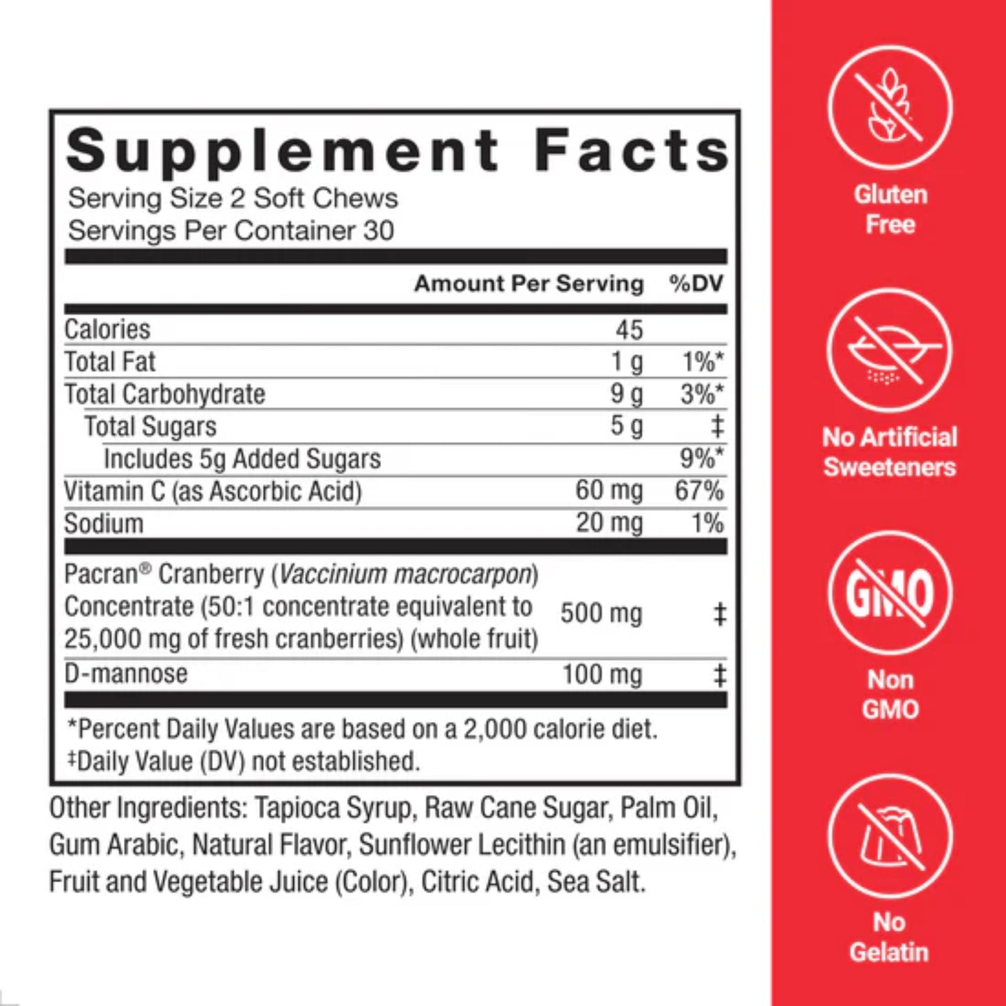Force Factor - Complete Cranberry SWEET CRANBERRY 60 soft chews