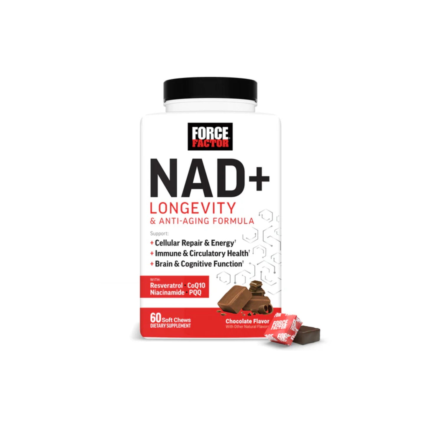 Force Factor - NDA + Longevity CHOCOLATE 60 soft chews