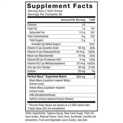 Force Factor - Perfect Maca DARK CHERRY 60 soft chews