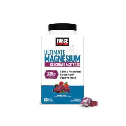 Force Factor - Ultimate Magnesium Glycinate & Citrate MIXED BERRY 60 soft chews