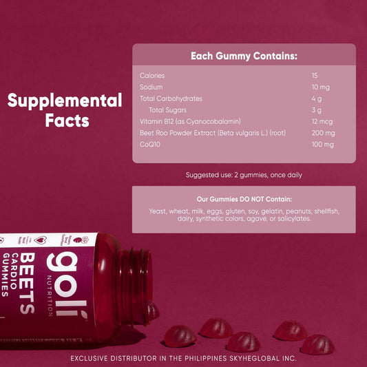 Goli - Beets Cardio 60 Gummies (10/1/25 Exp)