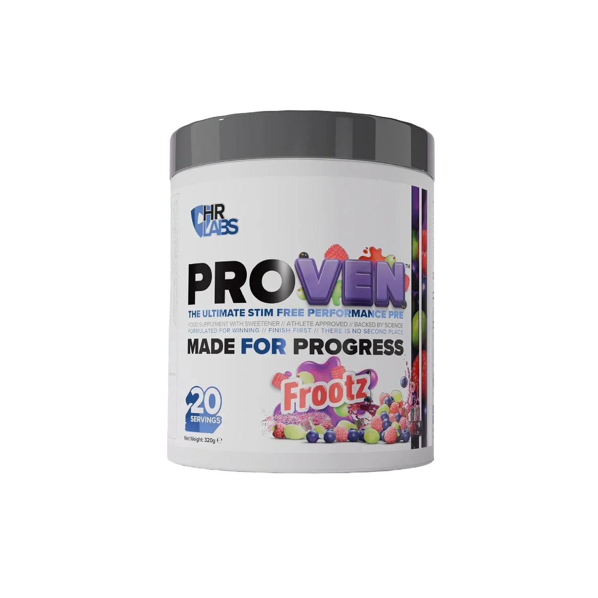 HR LABS - Proven Stim Free Pre Workout FROOTZ 320g
