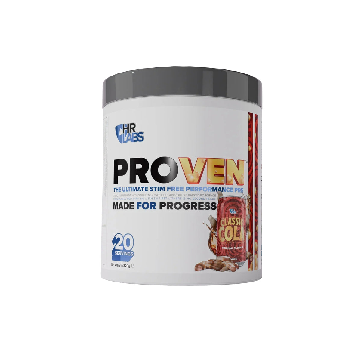 HR LABS - Proven Stim Free Pre Workout CLASSIC COLA 320g