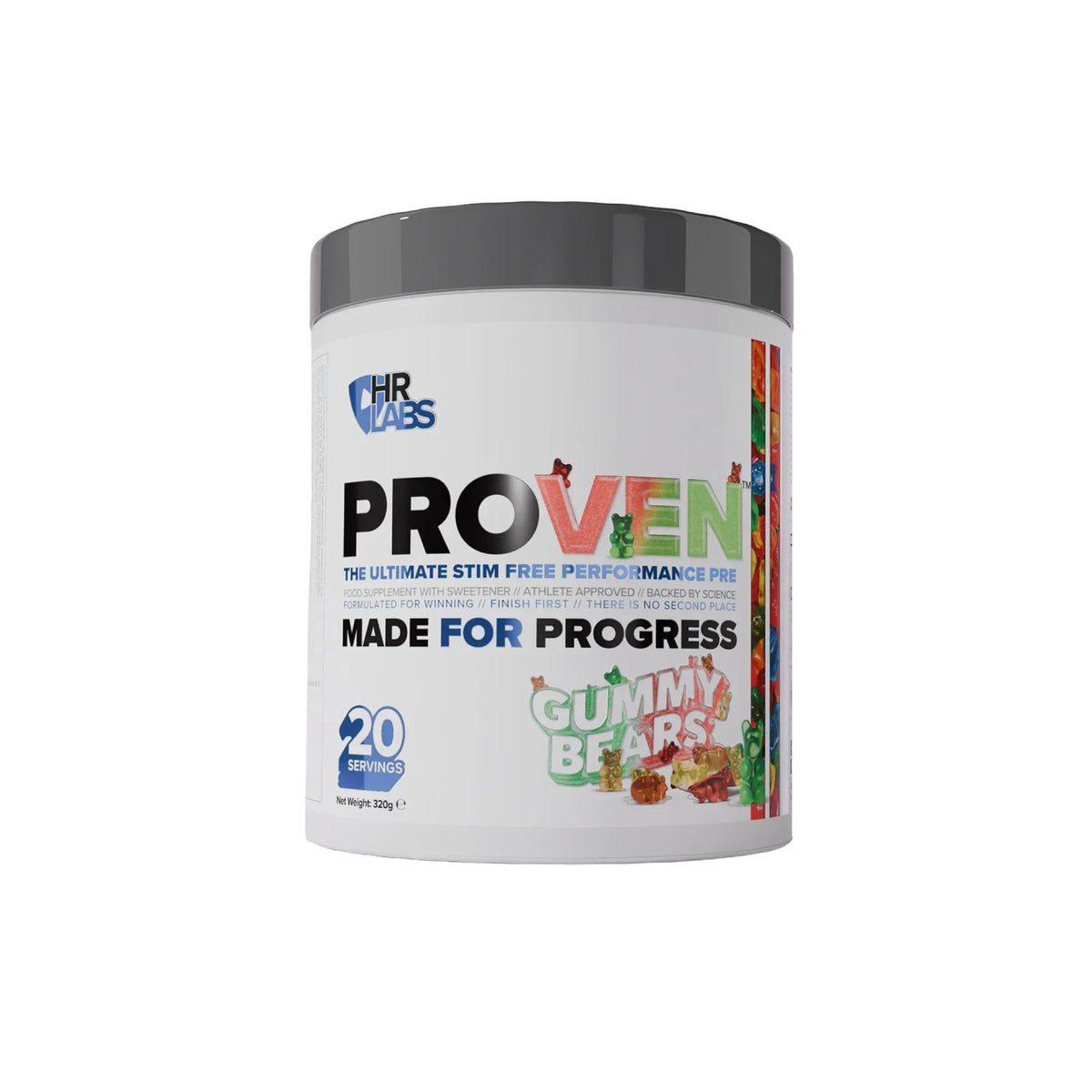 HR LABS - Proven Stim Free Pre Workout GUMMY BEARS 320g