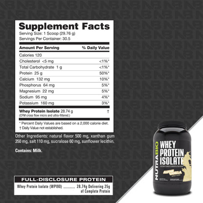 Nutrabio – Whey Protein Isolate ALPINE VANILLA 2lbs