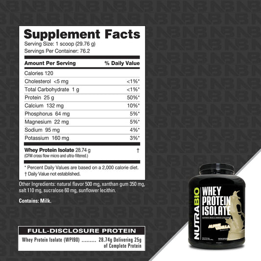 Nutrabio – Whey Protein Isolate ALPINE VANILLA 5lbs