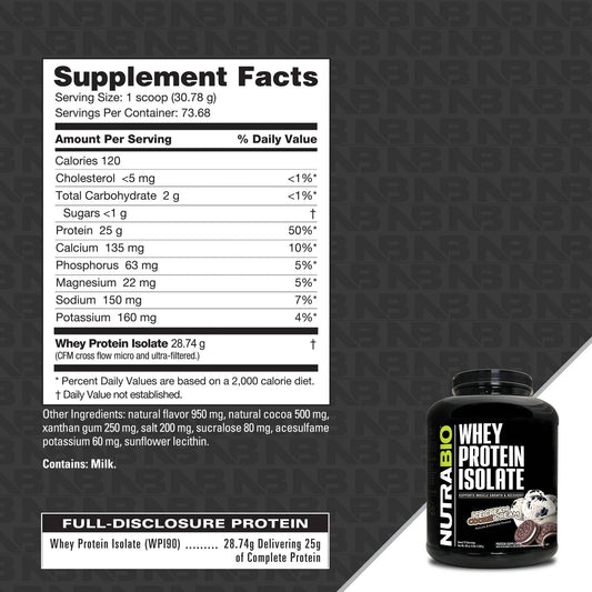 Nutrabio – Whey Protein Isolate ICE CREAM COOKIE DREAM 5lbs