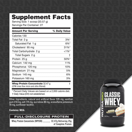 Nutrabio - Classic Whey BANANA CREAM PIE 2lbs