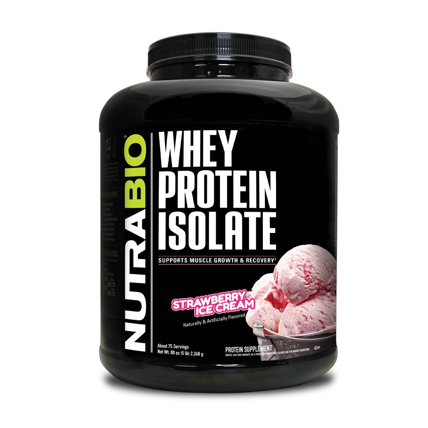 Nutrabio – Whey Protein Isolate STRAWBERRY ICE CREAM 5lbs