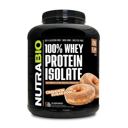 Nutrabio – Whey Protein Isolate CINNAMON SUGAR DONUT 5lbs (10/1/26 Exp)