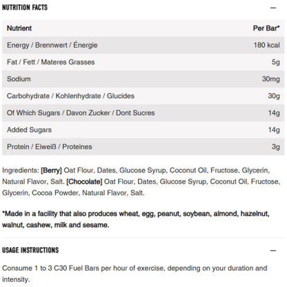 NEVERSECOND – C30 Fuel Bar LEMON 47g