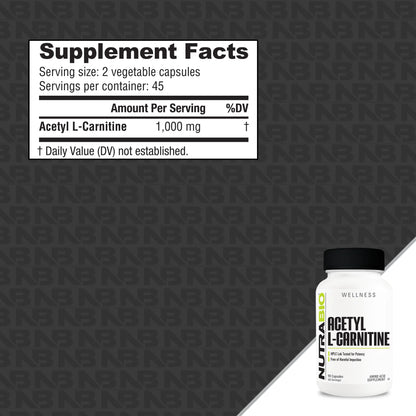 NUTRABIO ACETYL L-CARNITINE 500MG 90 VCAPS