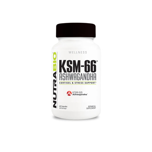 Nutrabio – Ashwagandha KSM-66 (600mg) 60 Vegetable Capsules