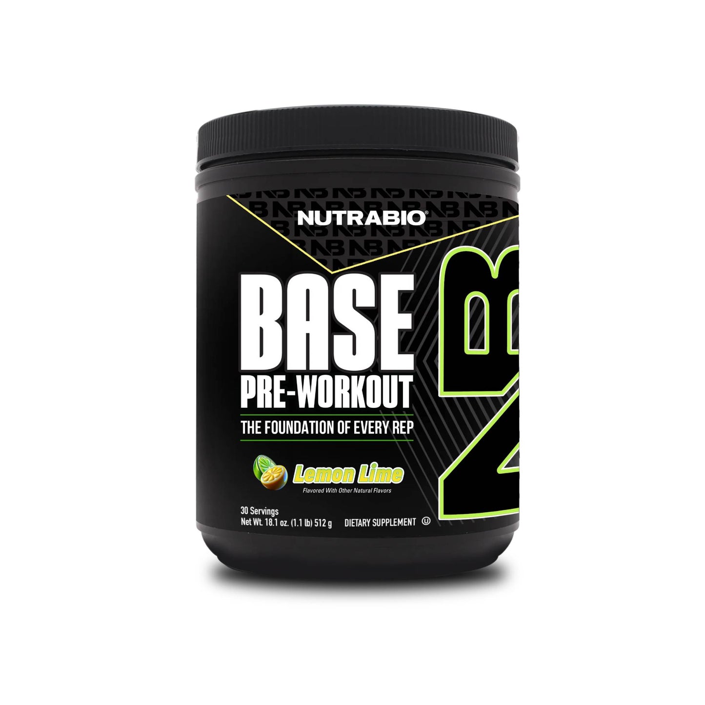 Nutrabio - Base Pre-Workout LEMON LIME 30 Servings