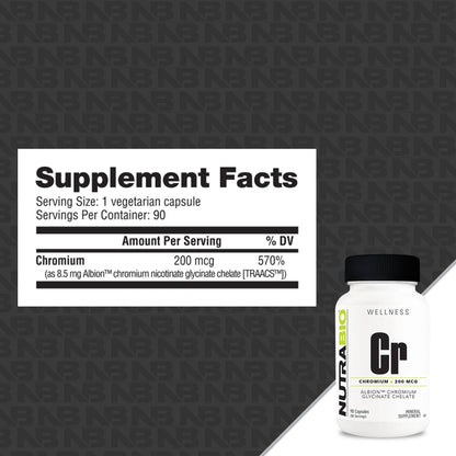 Nutrabio – Chromium Chelate GTF (200mcg) 90CAPS