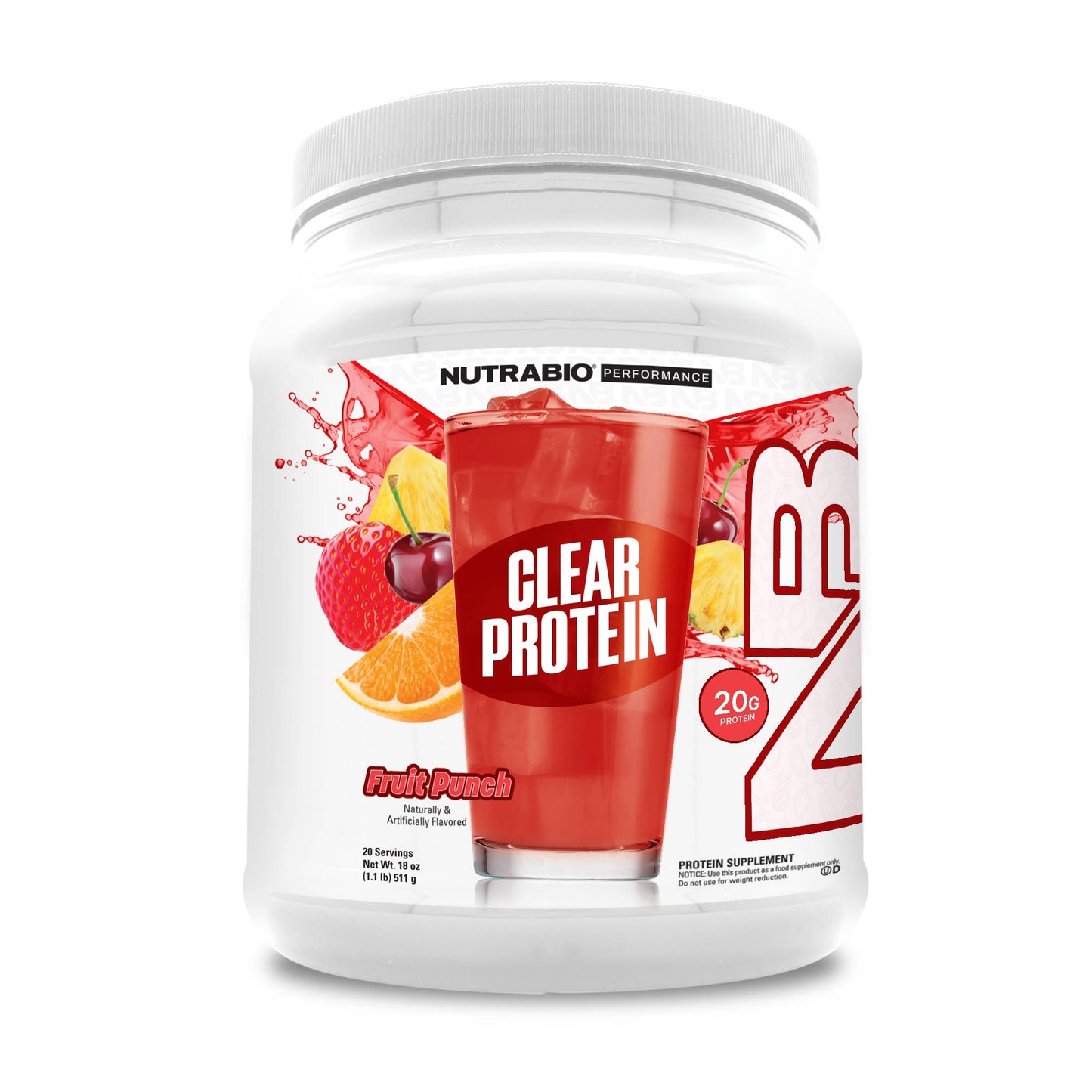 Nutrabio – Clear Whey Protein Isolate FRUIT PUNCH 1.1lbs