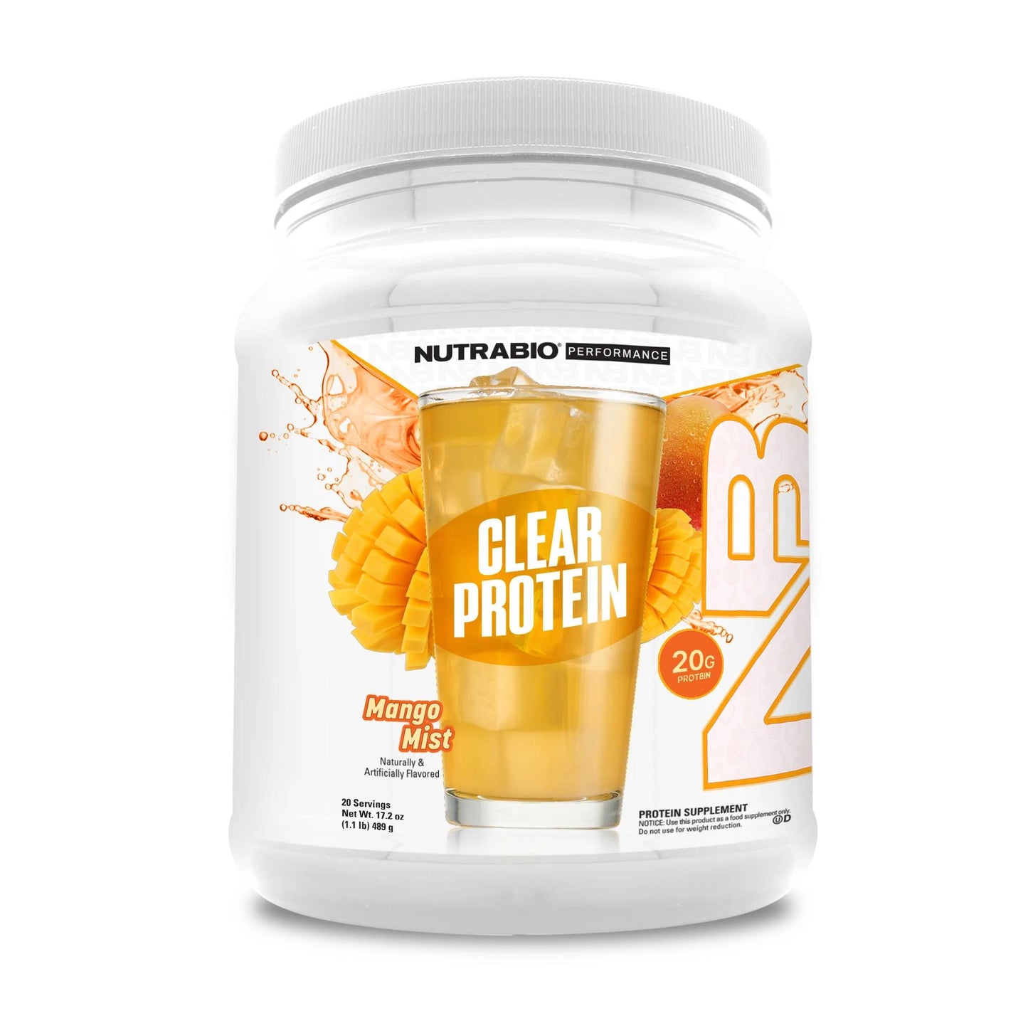 Nutrabio – Clear Whey Protein Isolate MANGO MIST 1.1lbs