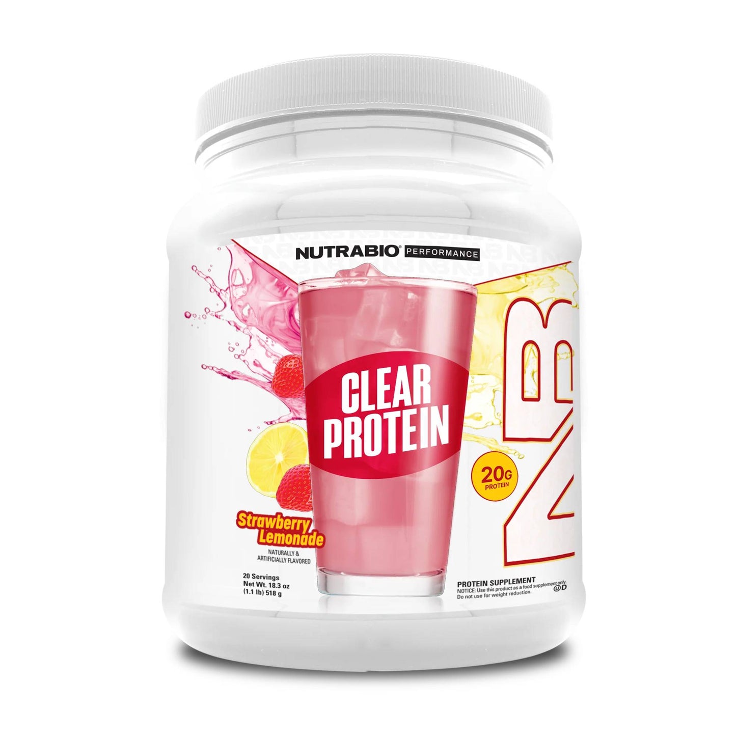 Nutrabio – Clear Whey Protein Isolate STRAWBERRY LEMONADE 1.1lbs