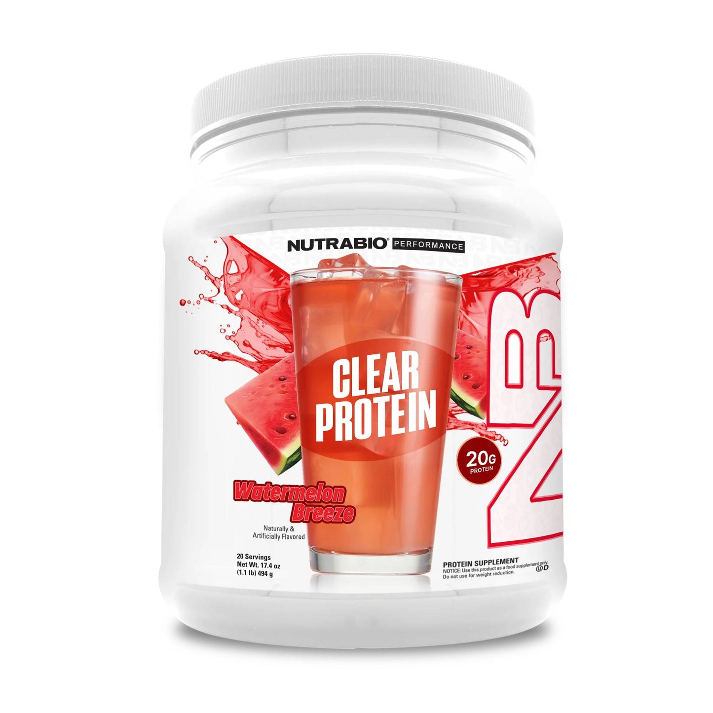 Nutrabio – Clear Whey Protein Isolate WATERMELON BREEZE 1.1lbs