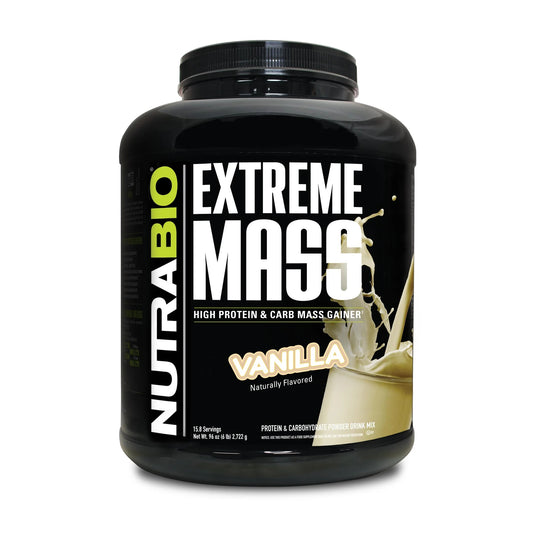 Nutrabio – Extreme Mass Gainer VANILLA 6LBS (10/1/25 Exp)