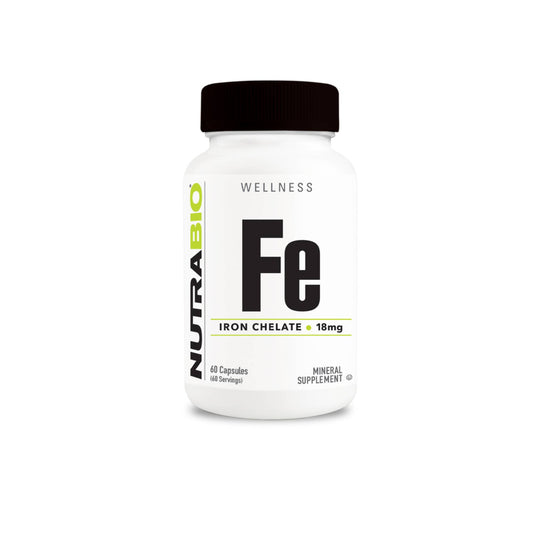 Nutrabio – Iron (18mg) 60 Vegetable Capsules