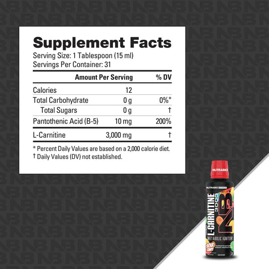 NUTRABIO - LEANSHOTS L-CARNITINE 3000 SOUR CANDY 473ML