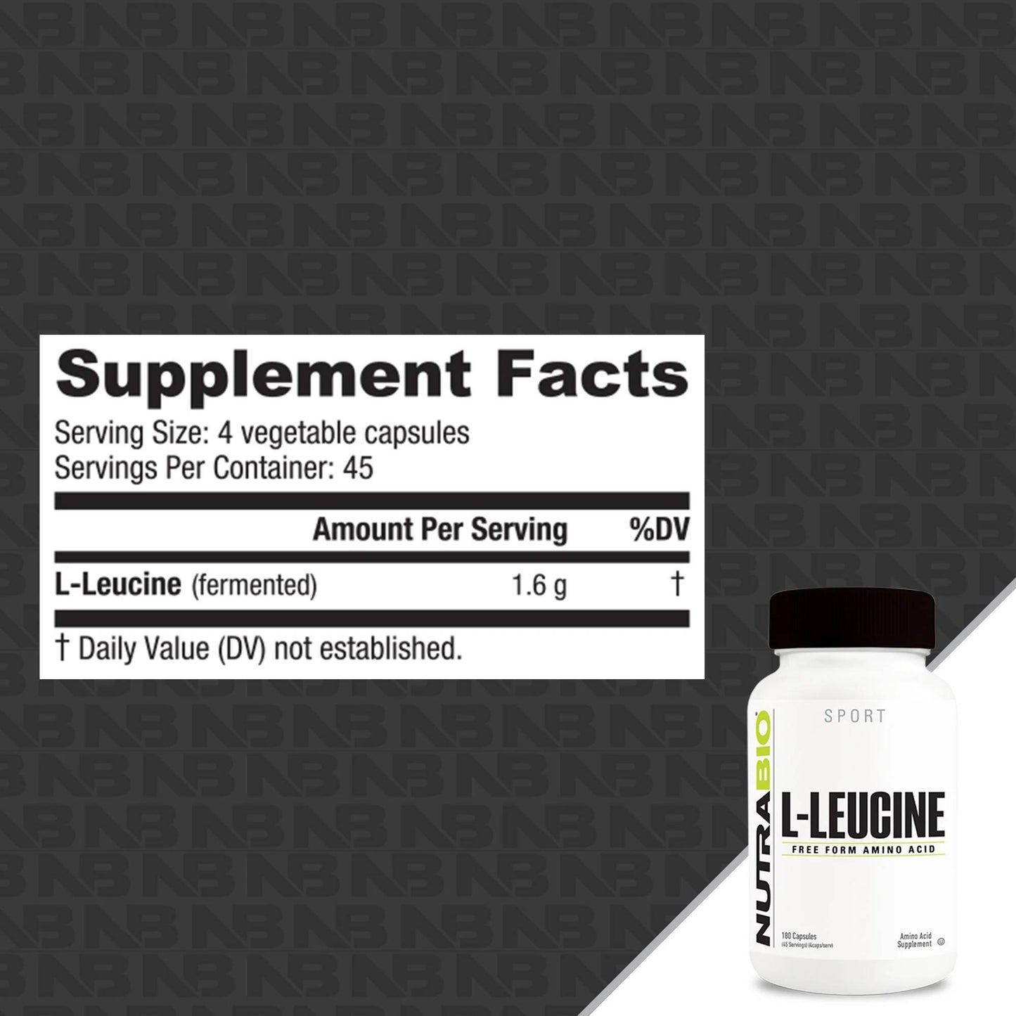 Nutrabio - Leucine 400mg 180CAPS
