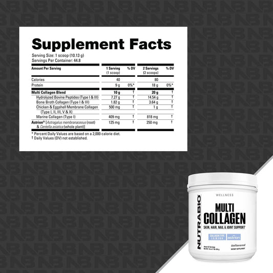 NUTRABIO - Multi Collagen Unflavored 1lb