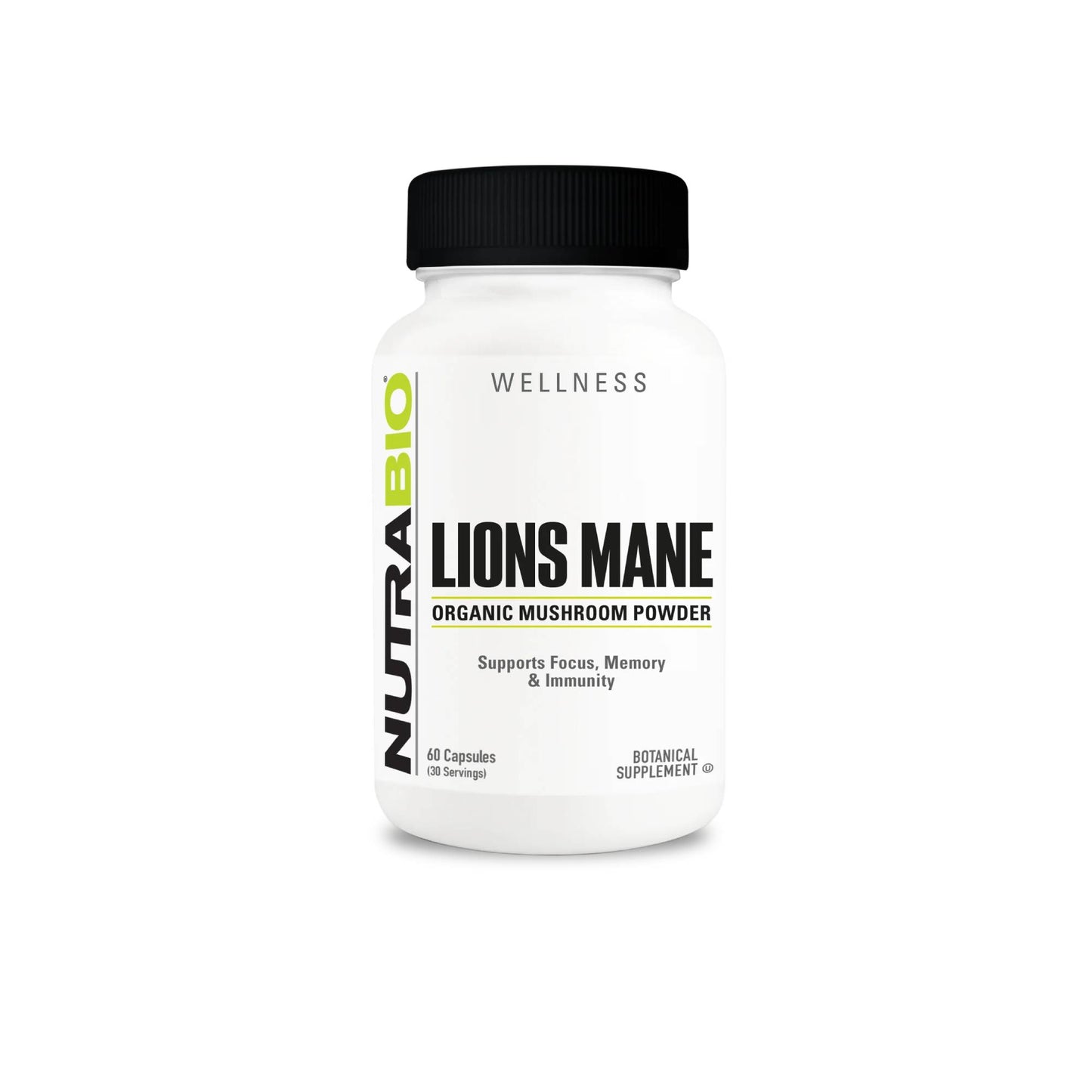 Nutrabio - Organic Lions Mane (500 mg) 60 Capsules
