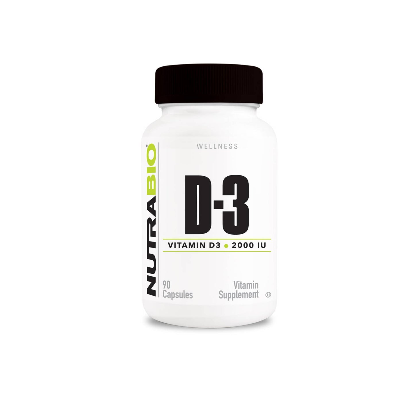 Nutrabio - Vitamin D3 2000IU 90 Vegetable Capsules