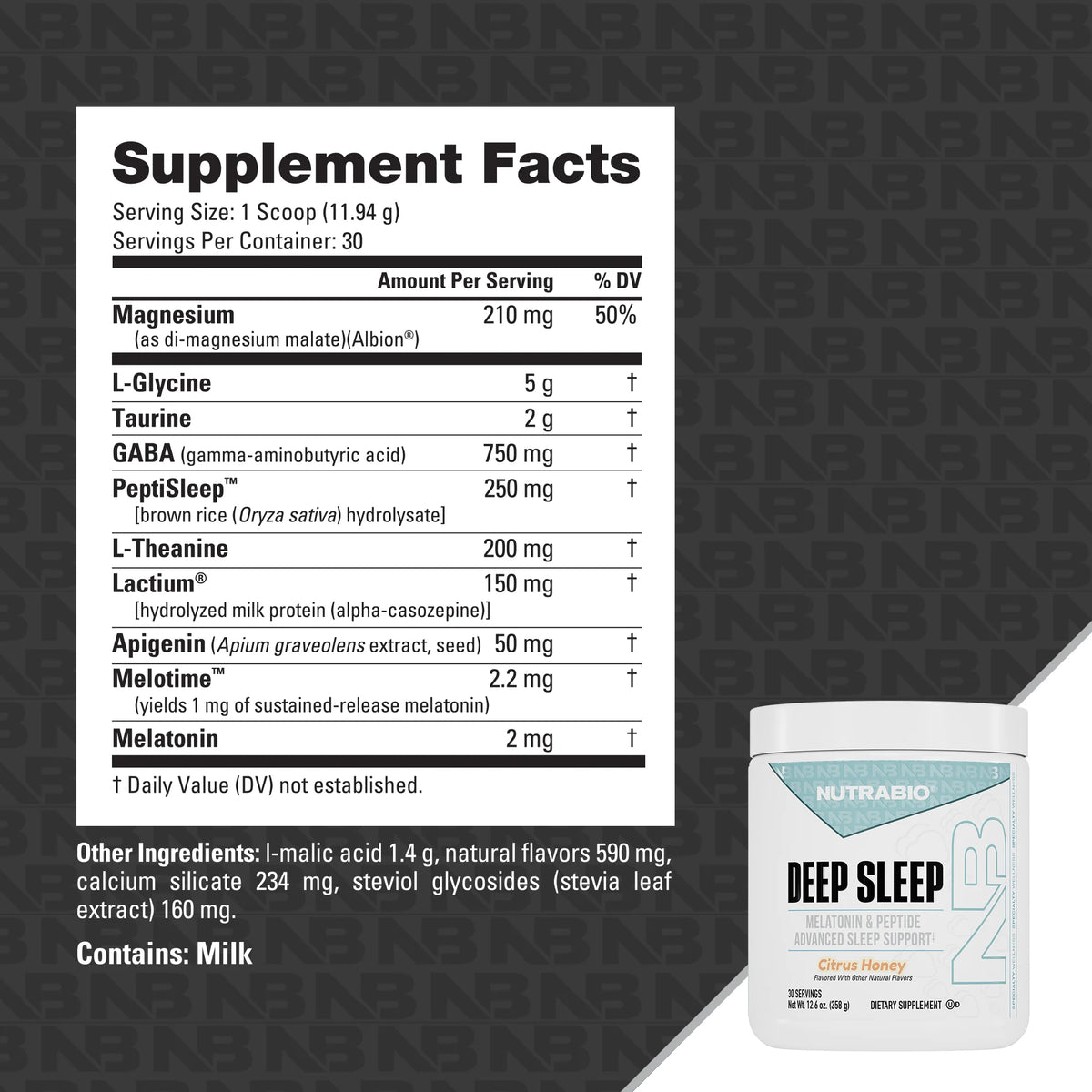 Nutrabio - Deep Sleep CITRUS HONEY 30 Servings