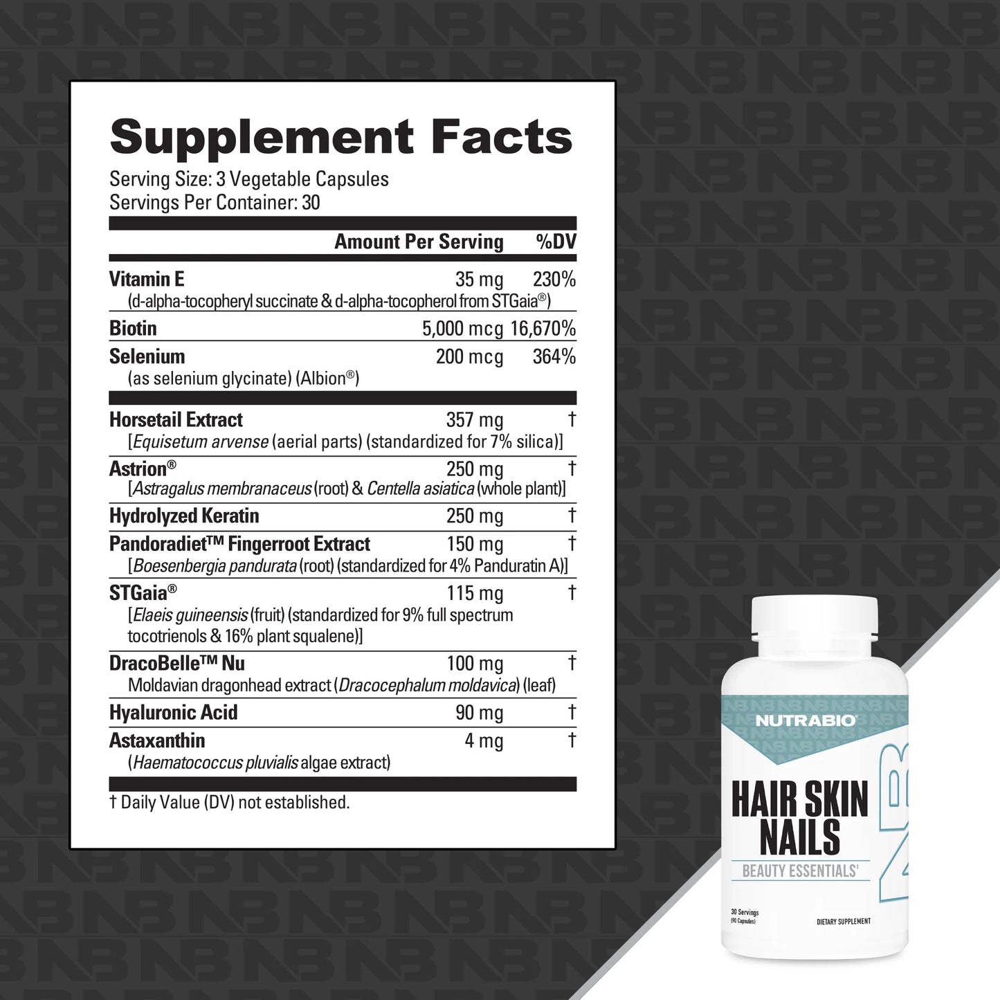 Nutrabio - HAIR SKIN NAILS 90 Capsules