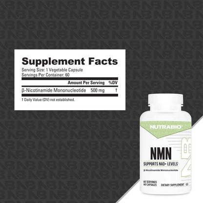 Nutrabio – NMN (Nicotinamide Mononucleotide) 60 Capsules