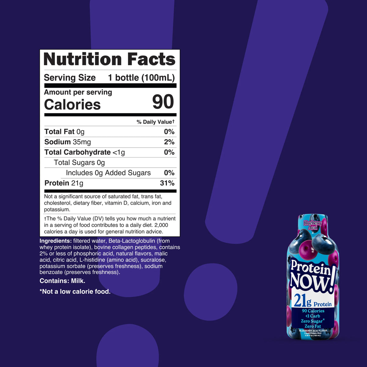 Nutrabio - Protein Now Protein Shot BLUEBERRY ACAI 100ml
