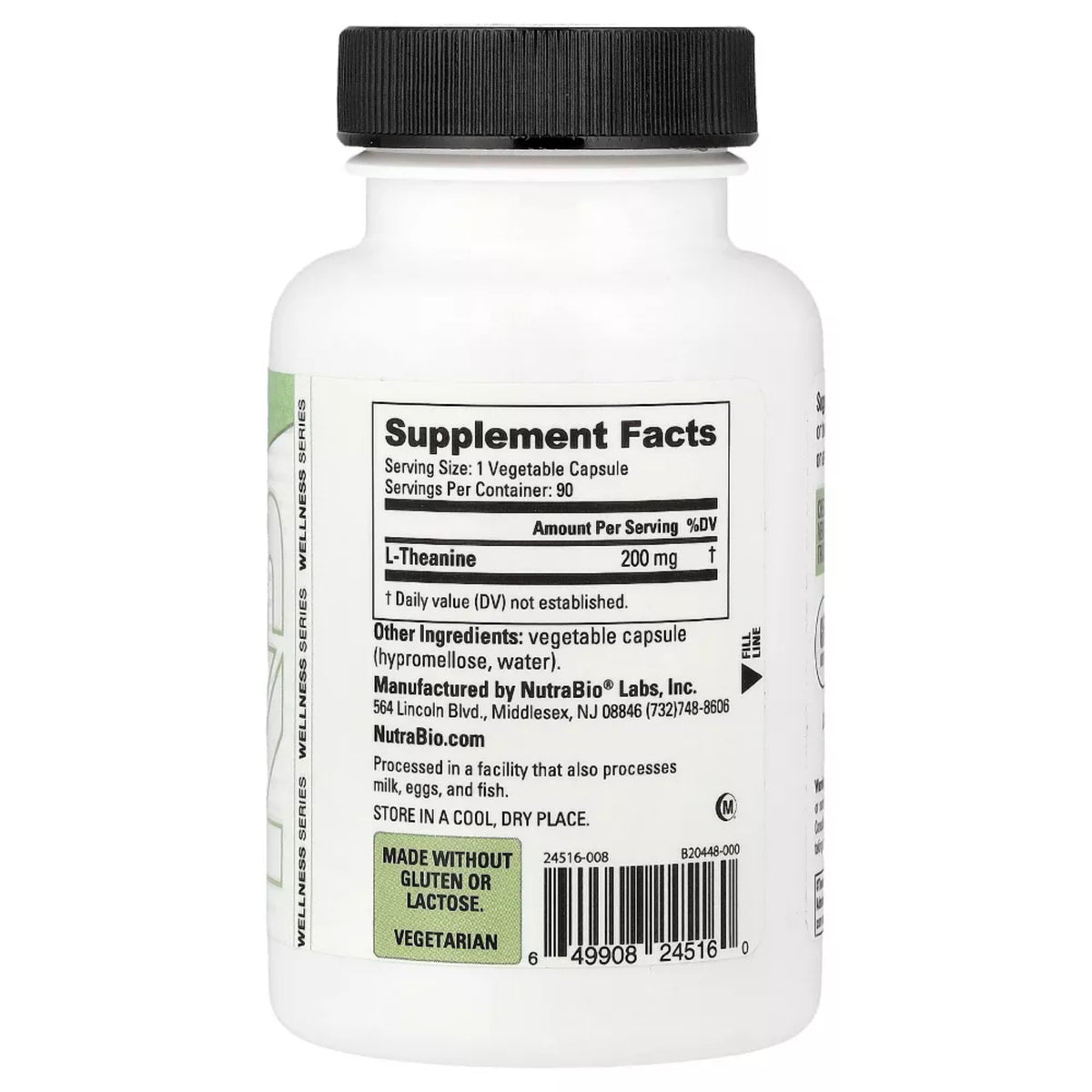 NUTRABIO - L-THEANINE (200MG) 90VCAPS