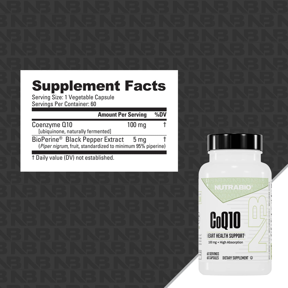 Nutrabio - CoQ10 (100mg) 60 Vegetable Capsules